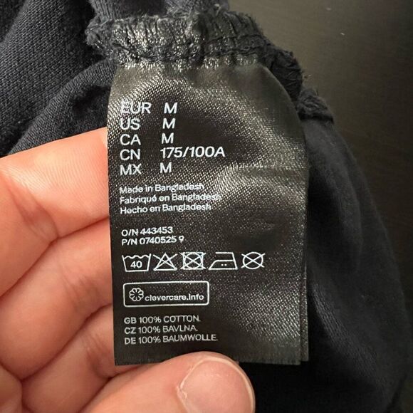 H&M Mens Polo Shirt Medium Navy Anchor Print Short Sleeve Collared Button Cotton - Picture 10 of 13